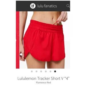 Lululemon Tracker Shorts V 4" Flamenco Red Running Workout Activewear Women 8